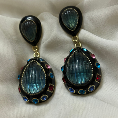 Enamel painted cubic zirconia dangler