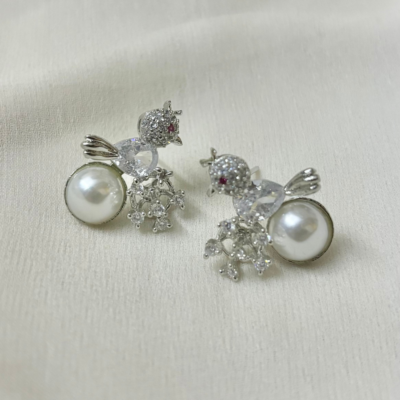 American diamond cz bird stud