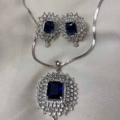 American Diamond Cubic-Zirconia Pendant Set