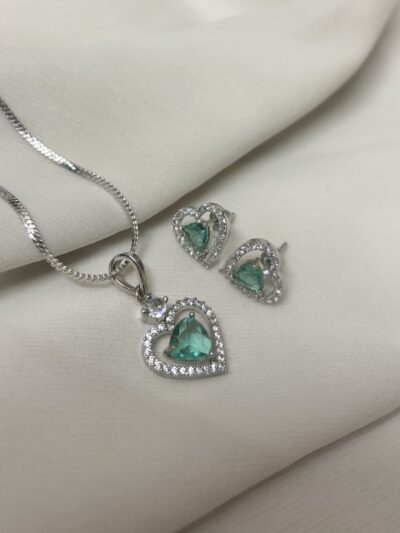 Heart Shape Cubic Zirconia Pendant Set