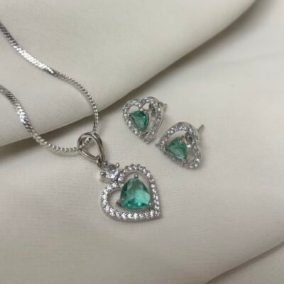 Heart Shape Cubic Zirconia Pendant Set