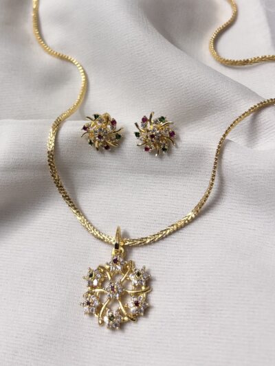 American Diamond Cubic Zirconia Pendant set