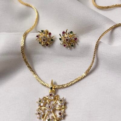 American Diamond Cubic Zirconia Pendant set