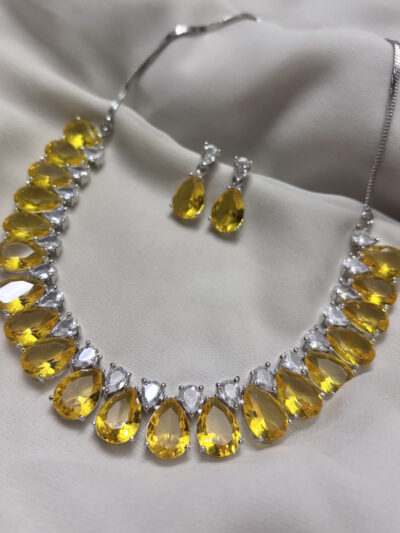 American diamond cz necklace set