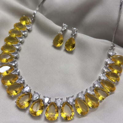 American diamond cz necklace set