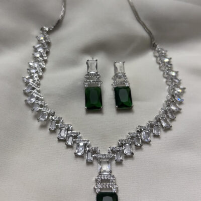 American diamond cz necklace set