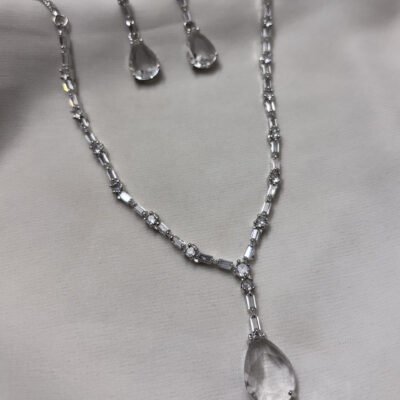 American diamond cz necklace set