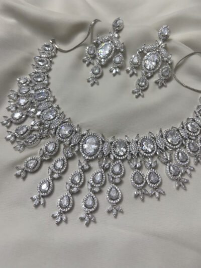 Party wear American diamond cz necklace set