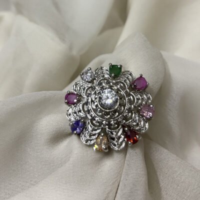 Multi colour cocktail ring