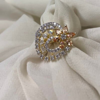 Champagne colour adjustable ring