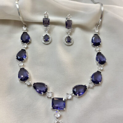 Beautiful American diamond cz necklace set