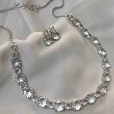 Cubic zirconia necklace set