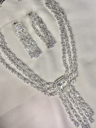 Premium quality party wear cz necklace set