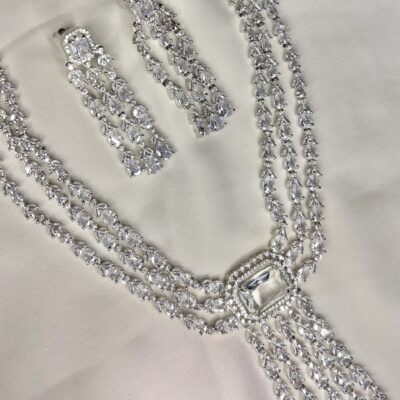 Premium quality party wear cz necklace set