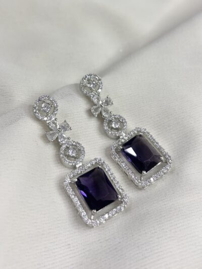 American diamond cubic zirconia purple dangler