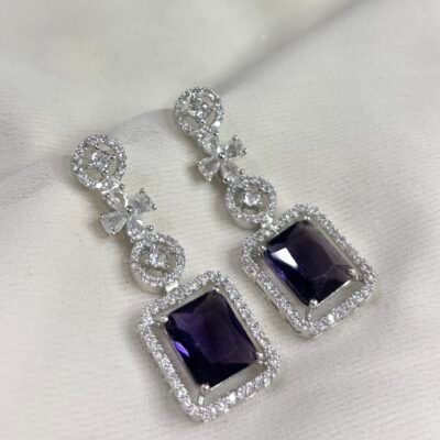 American diamond cubic zirconia purple dangler