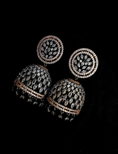 Victorian polish American diamond CZ jhumka