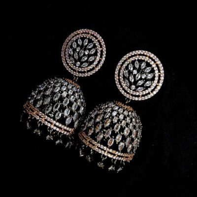 Victorian polish American diamond CZ jhumka