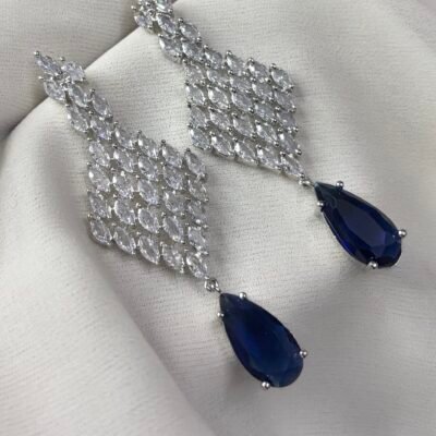 Cubic Zirconia Rhodium Plated dangler