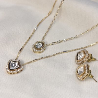 Moissanite Double Layer Necklace Set