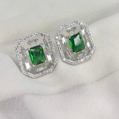 The Closet's Premium Quality Cubic Zirconia Green Stud
