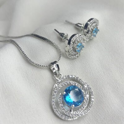 American Diamond Party Wear Pendant Set