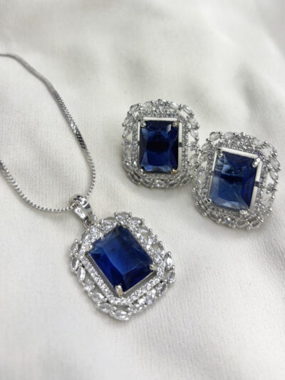 Party Wear Cubic-Zirconia Pendant Set
