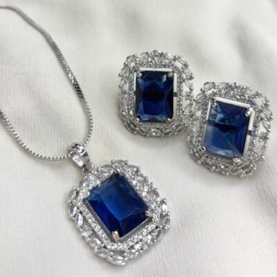 Party Wear Cubic-Zirconia Pendant Set