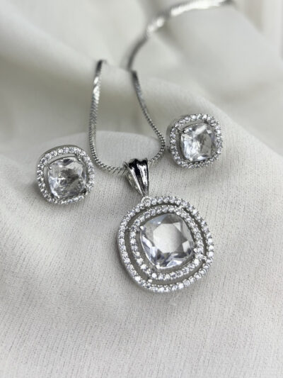 Premium Quality American Diamond Cubic-Zirconia Pendant Set