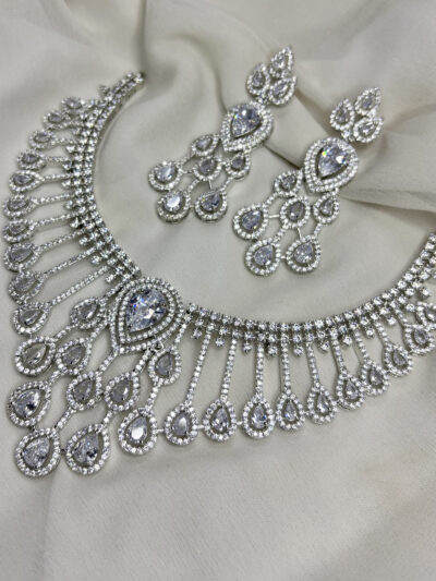 Royal look High Quality American Diamond Cubic Zirconia Necklace Set