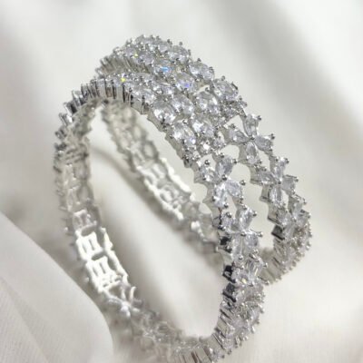 American Diamond Cubic Zirconia Bangle set