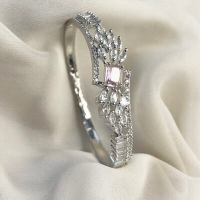 Party Wear American Diamond Cubic Zirconia Kada Style Bracelet