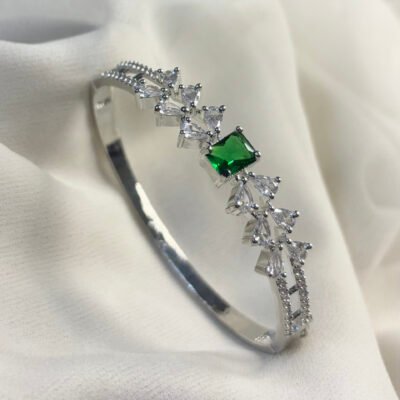 American Diamond Cubic Zirconia Kada Style Bracelet
