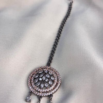 Victorian polish American Diamond Cubic Zirconia Maangtika