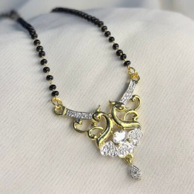 American Diamond Cubic Zirconia Peacock Mangalsutra.