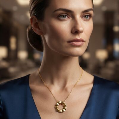 Anti-Tarnish Gold Floral Pendant Necklace for Women | Waterproof Minimalist Stainless Steel Chain