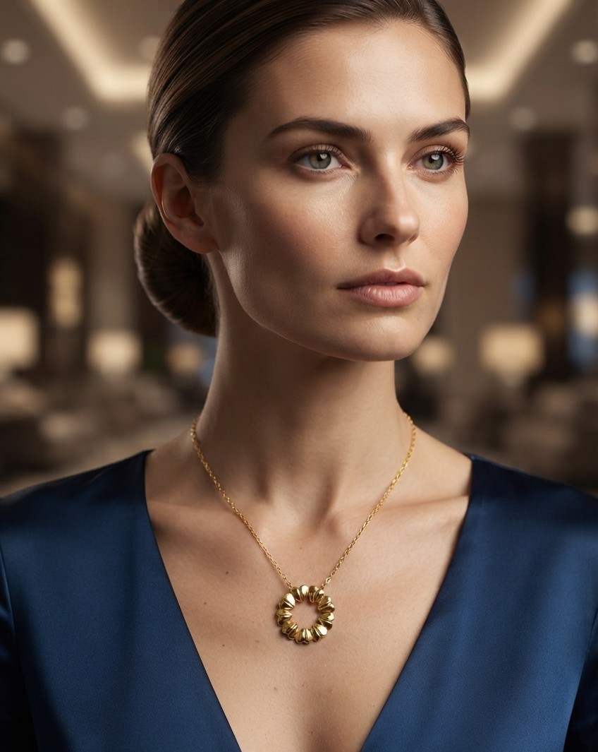 Anti-Tarnish Gold Floral Pendant Necklace for Women | Waterproof Minimalist Stainless Steel Chain